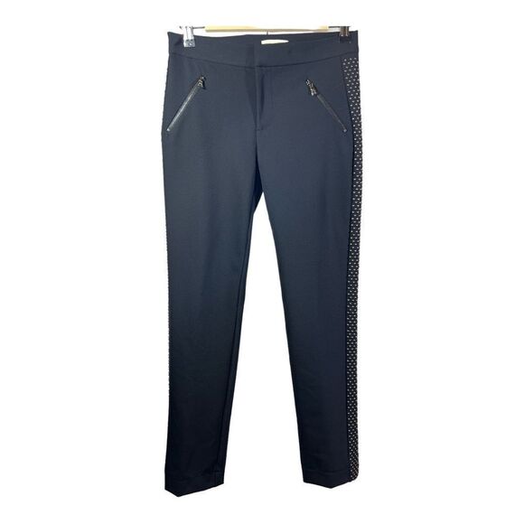 REBECCA TAYLOR Women’s Cropped Ava Techy Stud Pant Black Size 2 - Picture 3 of 15